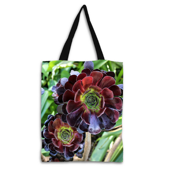 The Elegant All - Over Printed Poly Canvas Tote Bag. Flowers & Nature.