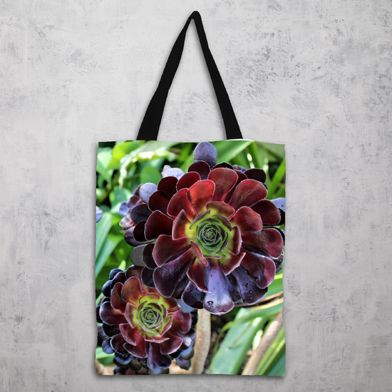 The Elegant All - Over Printed Poly Canvas Tote Bag. Flowers & Nature.
