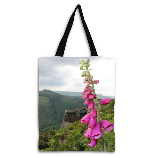 The Elegant All - Over Printed Poly Canvas Tote Bag. Flowers & Nature.