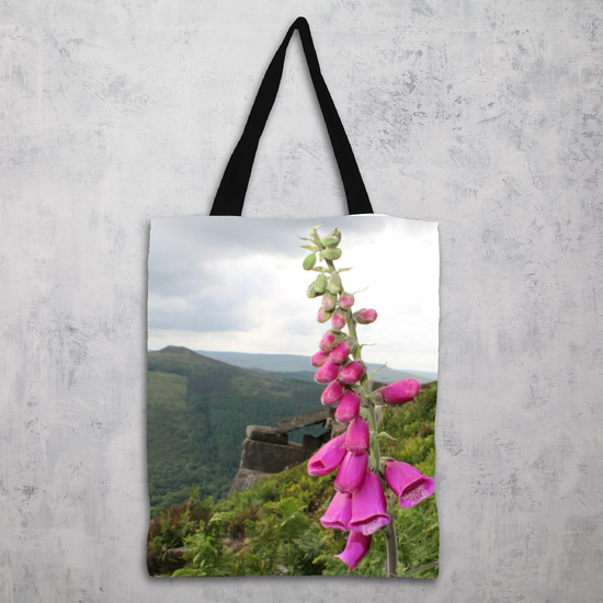 The Elegant All - Over Printed Poly Canvas Tote Bag. Flowers & Nature.