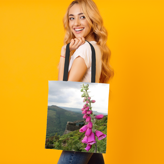 The Elegant All - Over Printed Poly Canvas Tote Bag. Flowers & Nature.