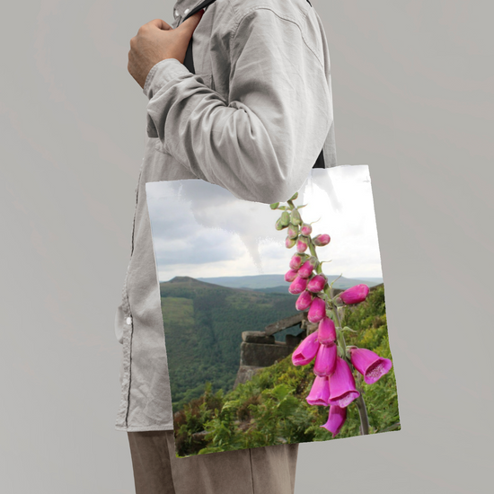 The Elegant All - Over Printed Poly Canvas Tote Bag. Flowers & Nature.