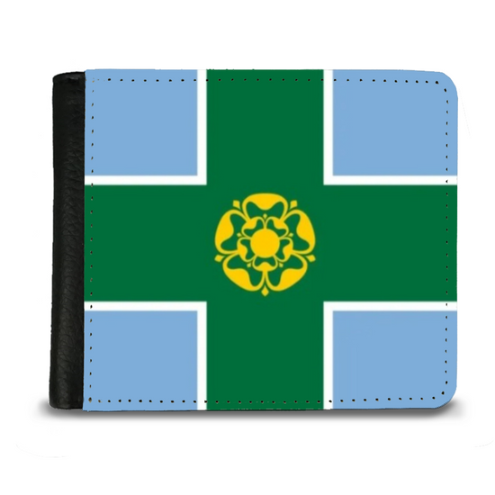 The Faux Leather Gentleman's Wallet. The County Flags Of England. Derbyshire.