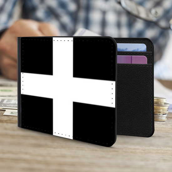 The Faux Leather Gentleman's Wallet. The County Flags of England. Cornwall.