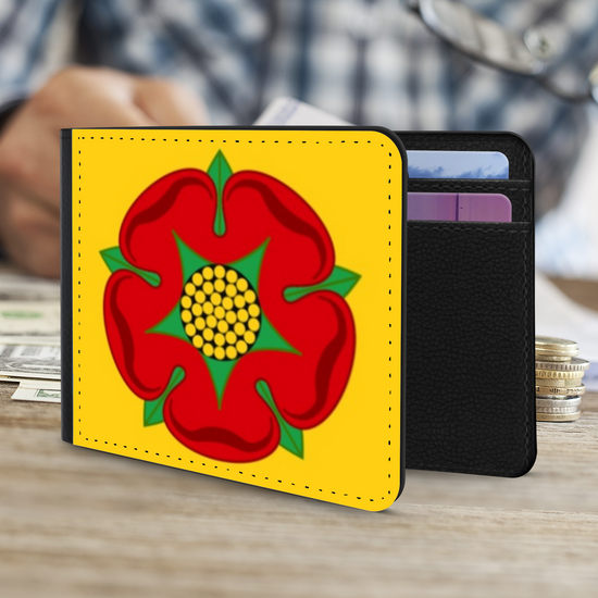 The Faux Leather Gentleman's Wallet. The County Flags Of England. Lancashire.