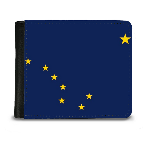 The Faux Leather Gentleman's Wallet. The State Flags Of America. Alaska.