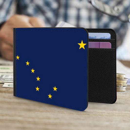 The Faux Leather Gentleman's Wallet. The State Flags Of America. Alaska.