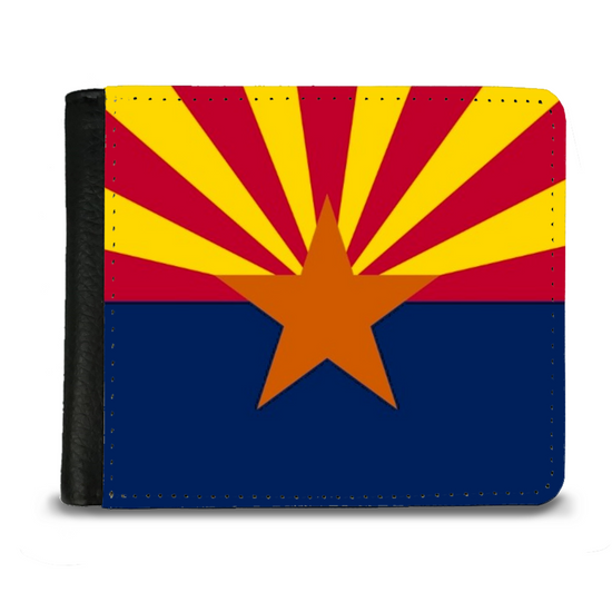 The Faux Leather Gentleman's Wallet.  The State Flags Of America. Arizona.