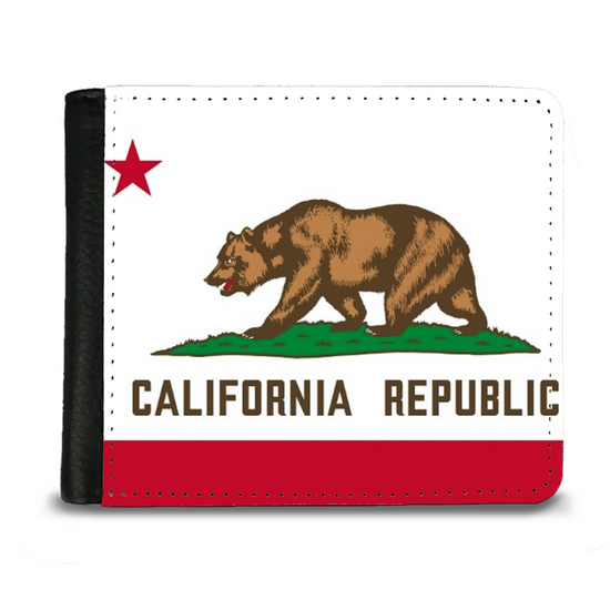 The Faux Leather Gentleman's Wallet. The State Flags Of America. California.
