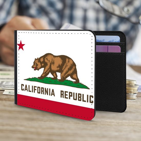 The Faux Leather Gentleman's Wallet. The State Flags Of America. California.