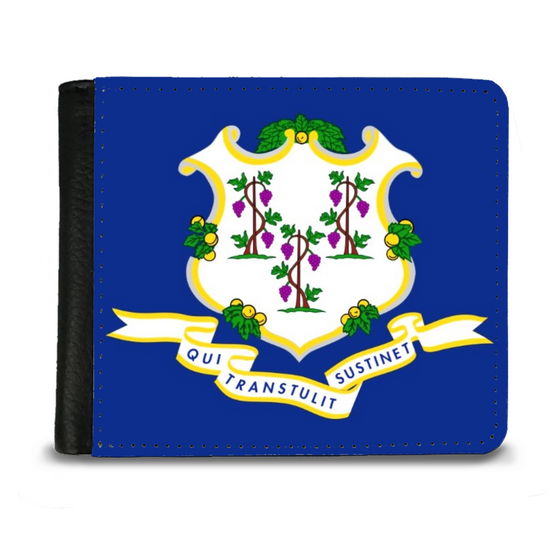 The Faux Leather Gentleman's Wallet. The State Flags Of America. Connecticut.