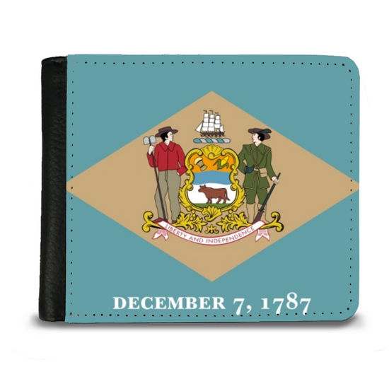 The Faux Leather Gentleman's Wallet. The State Flags Of  America. Delaware.