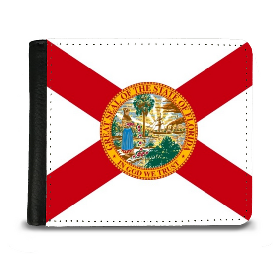 The Faux Leather Gentleman's Wallet. The State Flags Of America. Florida.