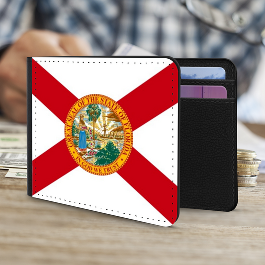 The Faux Leather Gentleman's Wallet. The State Flags Of America. Florida.