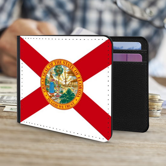 The Faux Leather Gentleman's Wallet. The State Flags Of America. Florida.