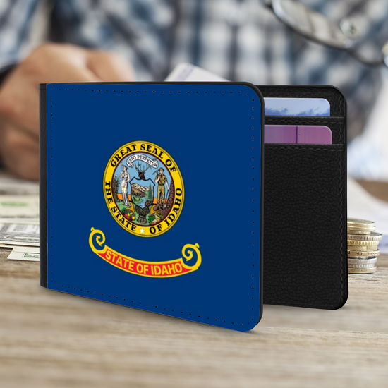 The Faux Leather Gentleman's Wallet. The State Flags Of America. Idaho.