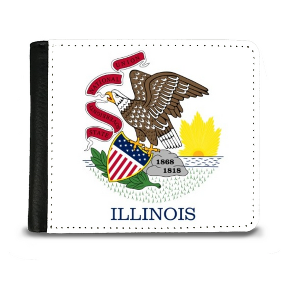 The Faux Leather Gentleman's Wallet. The State Flags Of America. Illinois.