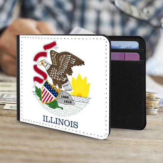 The Faux Leather Gentleman's Wallet. The State Flags Of America. Illinois.