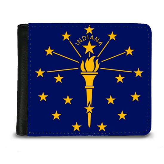 The Faux Leather Gentleman's Wallet. The State Flags Of America. Indiana.