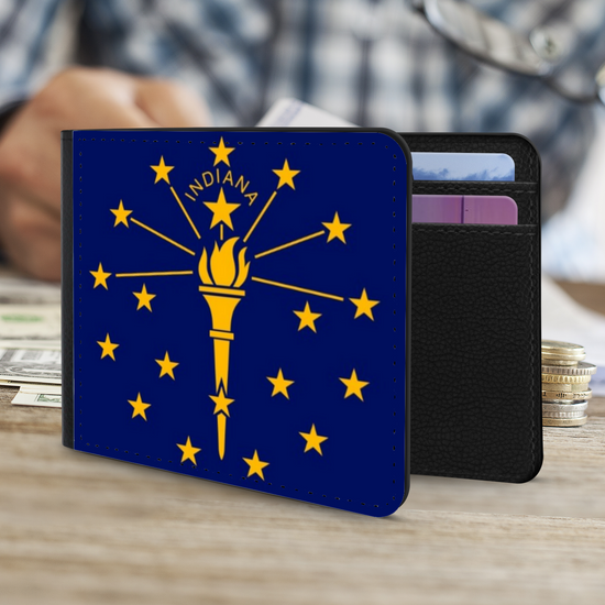 The Faux Leather Gentleman's Wallet. The State Flags Of America. Indiana.