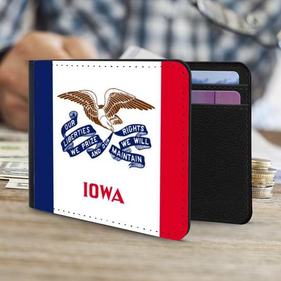 The Faux Leather Gentleman's Wallet. The State Flags Of America. Iowa.