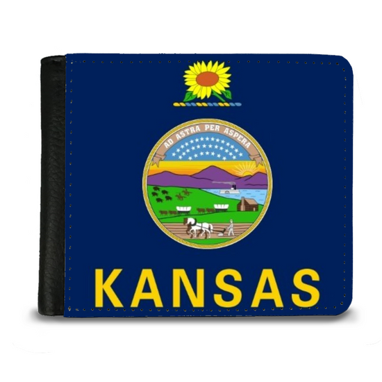 The Faux Leather Gentleman's Wallet. The State Flags Of America. Kansas.