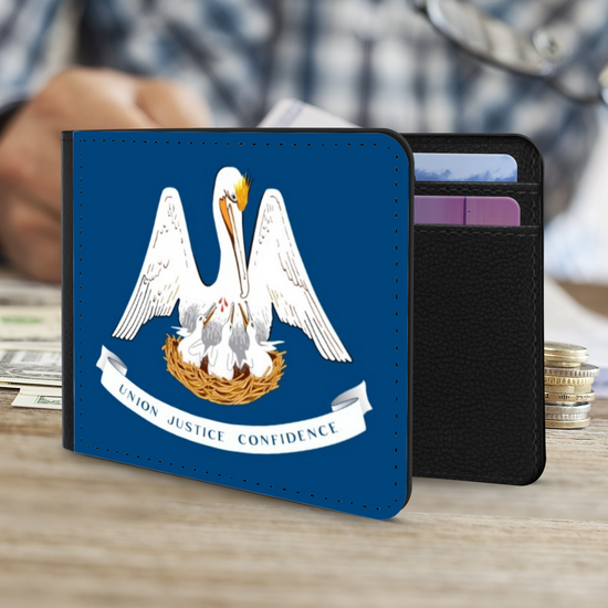 The Faux Leather Gentleman's Wallet. The State Flags Of America. Louisiana.