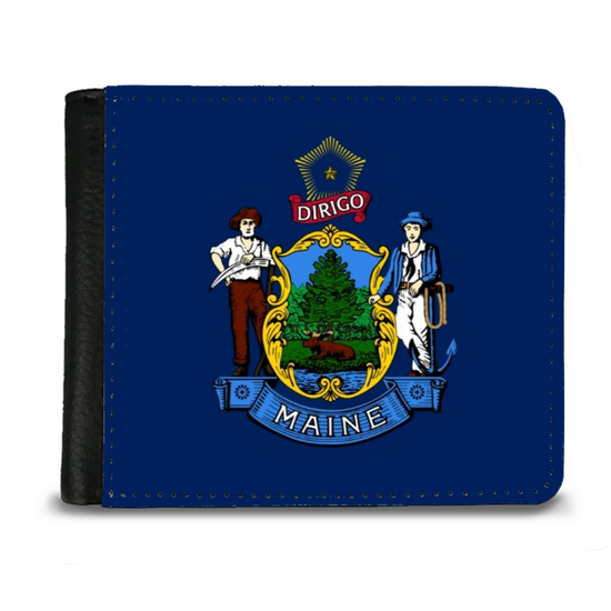 The Faux Leather Gentleman's Wallet. The State Flags Of America. Maine.
