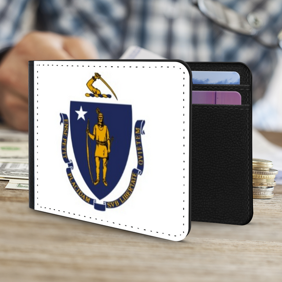 The Faux Leather Gentleman's Wallet. The State Flags Of America. Massachusetts.