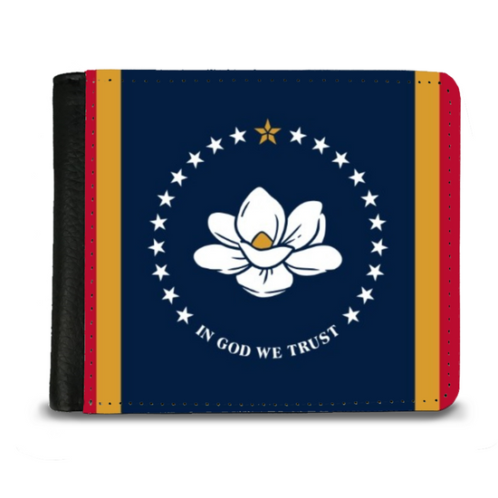 The Faux Leather Gentlemans Wallet. The State Flags Of America. Mississippi.