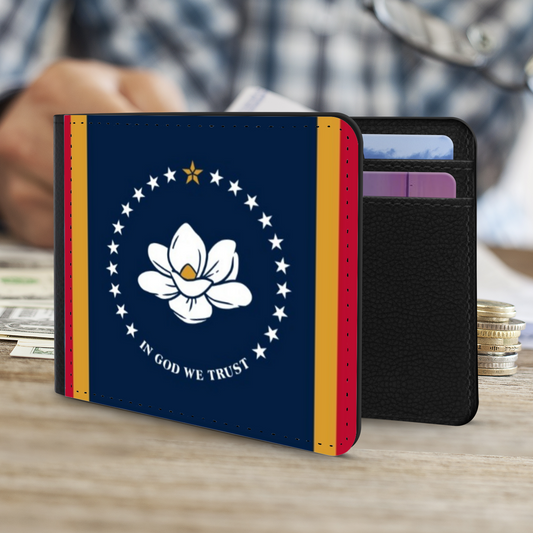 The Faux Leather Gentlemans Wallet. The State Flags Of America. Mississippi.