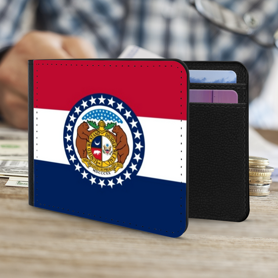 The Faux Leather Gentleman's Wallet. The  State Flags Of America. Missouri.