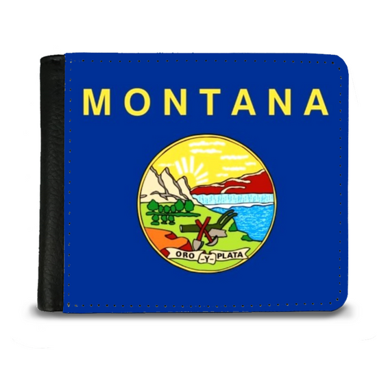 The Faux Leather Gentleman's Wallet. The State Flags Of America. Montana.