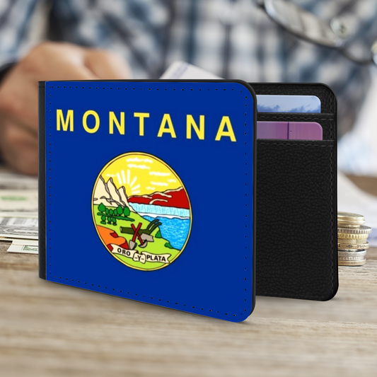 The Faux Leather Gentleman's Wallet. The State Flags Of America. Montana.