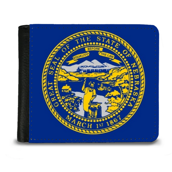 The Faux Leather Gentleman's Wallet. The State Flags Of America. Nebraska.
