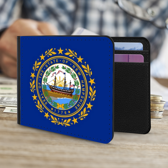 The Faux Leather Gentleman's Wallet. The State Flags Of America. New Hampshire.