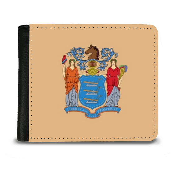 The Faux Leather Gentleman's Wallet. The State Flags Of America. New Jersey.