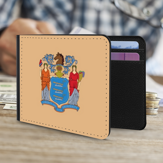 The Faux Leather Gentleman's Wallet. The State Flags Of America. New Jersey.