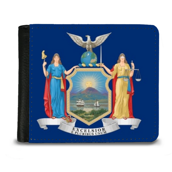 The Faux Leather Gentleman's Wallet. The State Flags Of America. New York.