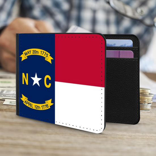 The Faux Leather Gentleman's Wallet. The State Flags Of America. North Carolina.