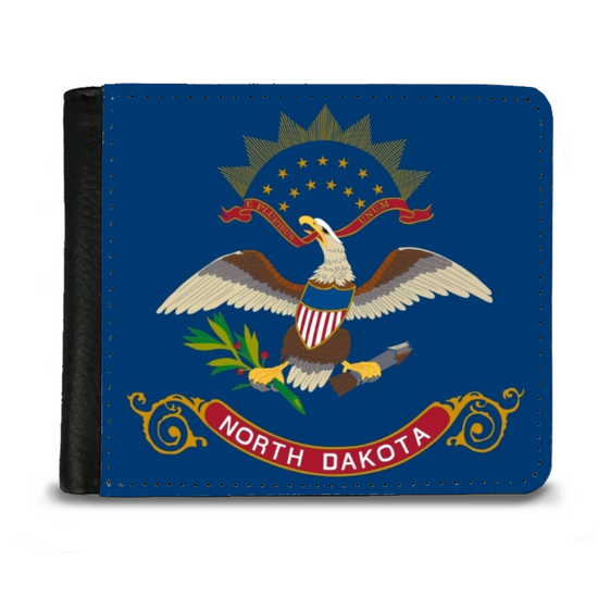 The Faux Leather Gentleman's Wallet. The State Flags Of America. North Dakota.