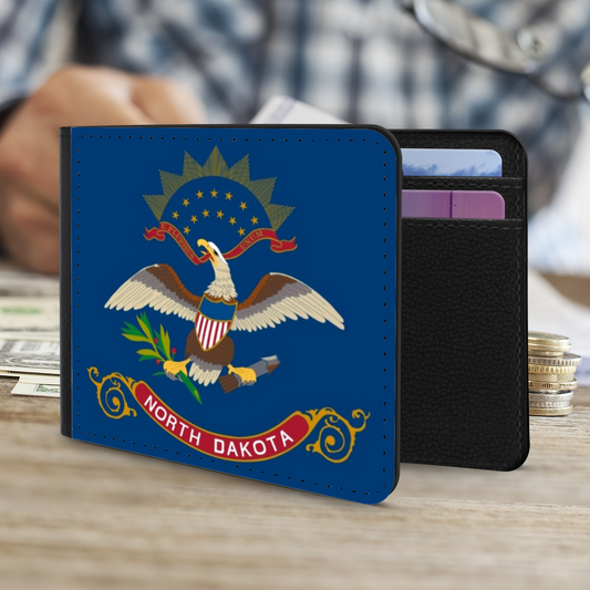 The Faux Leather Gentleman's Wallet. The State Flags Of America. North Dakota.