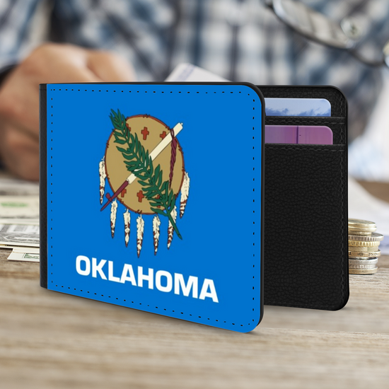 The Faux Leather Gentleman's Wallet. The State Flags Of America. Oklahoma.