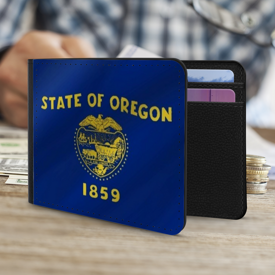 The Faux Leather Gentleman's Wallet. The State Flags Of America. Oregon.