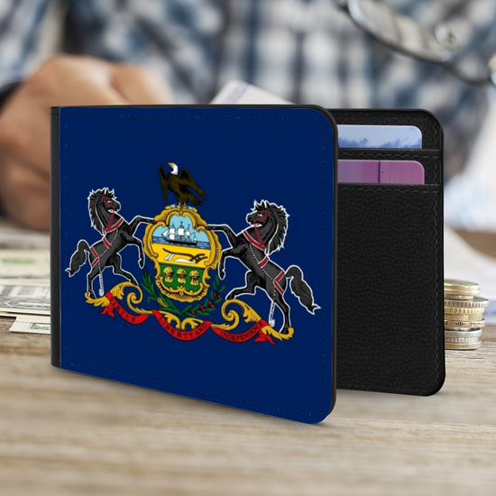 The Faux Leather Gentleman's Wallet. The State Flags Of America. Pennsylvania.