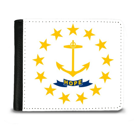 The Faux Leather Gentleman's Wallet. The State Of Flags Of America. Rhode Island.