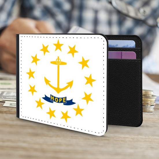 The Faux Leather Gentleman's Wallet. The State Of Flags Of America. Rhode Island.