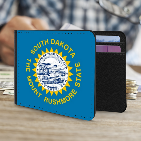 The Faux Leather Gentleman's Wallet. The State Flags Of America. South Dakota.