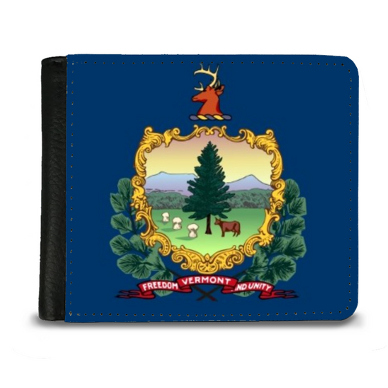 The Faux Leather Gentleman's Wallet. The State Flags Of America. Vermont.