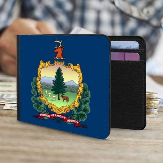 The Faux Leather Gentleman's Wallet. The State Flags Of America. Vermont.